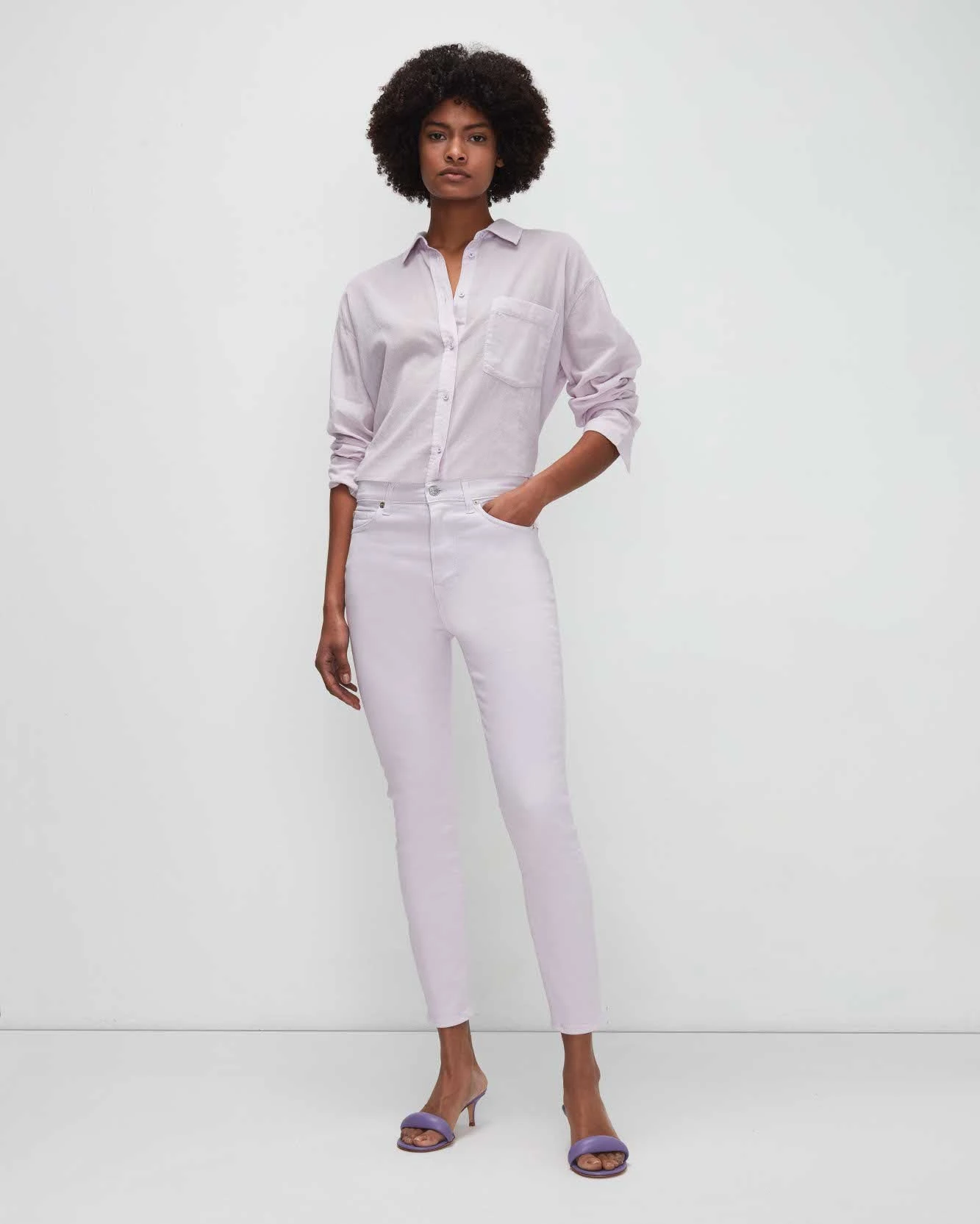 7 For All Mankind High Waist Ankle Skinny In Lilac 3 7 For All Mankind High Waist Ankle Skinny In Lilac