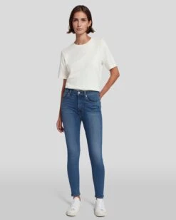 7 For All Mankind Slim Illusion High Waist Ankle Skinny In Love Story -7 For All Mankind 7U001393 LOV 6