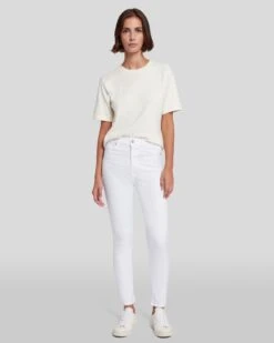 7 For All Mankind Slim Illusion High Waist Ankle Skinny In Luxe White 13 7 For All Mankind Slim Illusion High Waist Ankle Skinny In Luxe White -7 For All Mankind 7U001399 SMW 6