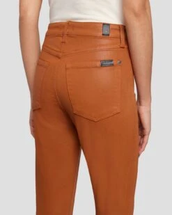 7 For All Mankind High Waist Ankle Skinny In Coated Ginger -7 For All Mankind 7U001752 CCC 5
