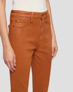 7 For All Mankind High Waist Ankle Skinny In Coated Ginger -7 For All Mankind 7U001752 CCC 6