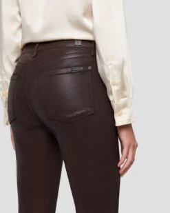 7 For All Mankind High Waist Ankle Skinny In Coated Chocolate -7 For All Mankind 7U001752 CHO 5