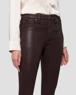7 For All Mankind High Waist Ankle Skinny In Coated Chocolate -7 For All Mankind 7U001752 CHO 6
