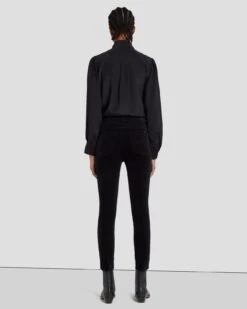 7 For All Mankind Velvet High Waist Ankle Skinny In Black 11 7 For All Mankind Velvet High Waist Ankle Skinny In Black -7 For All Mankind 7U001V65 BLK 4