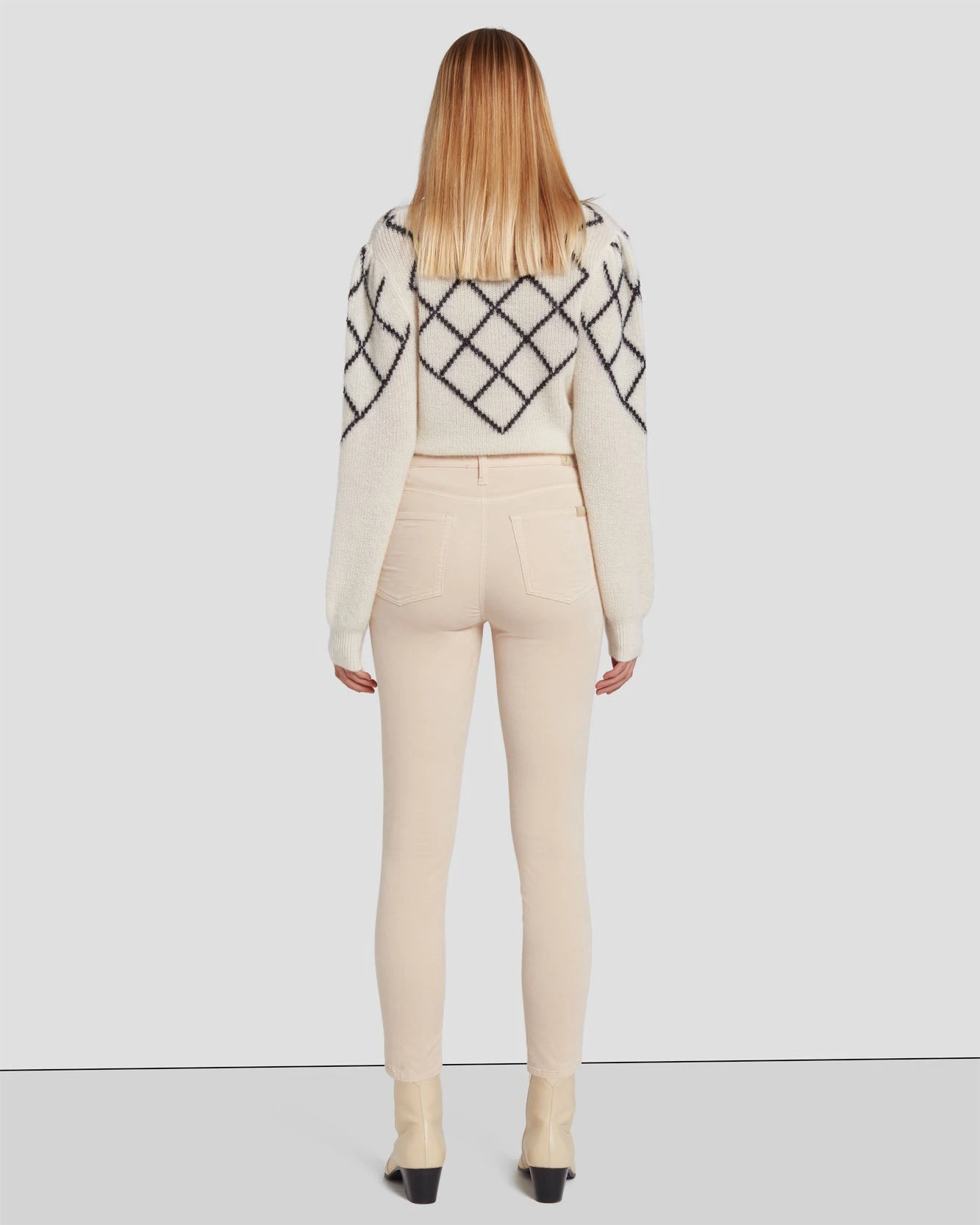 7 For All Mankind Velvet High Waist Ankle Skinny In Tapioca 6 7 For All Mankind Velvet High Waist Ankle Skinny In Tapioca - Image 4