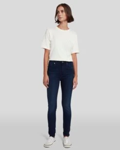 7 For All Mankind Slim Illusion High Waist Skinny In Twilight Blue -7 For All Mankind 7U003467 TWB 6