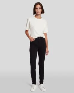 7 For All Mankind Slim Illusion Luxe High Waist Skinny In Black -7 For All Mankind 7U003526 SIB 6