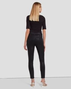 7 For All Mankind B(air) High Waist Ankle Skinny In Coated Black -7 For All Mankind 7U040C43 BBT 4