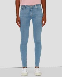 7 For All Mankind Slim Illusion Ankle Skinny In Staple