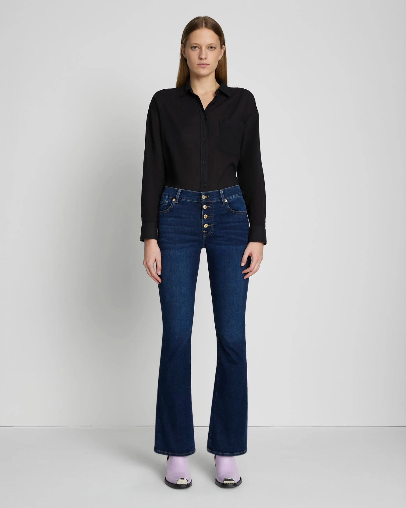 7 For All Mankind B(air) Bootcut Tailorless In Rinsed Indigo 3 7 For All Mankind B(air) Bootcut Tailorless In Rinsed Indigo