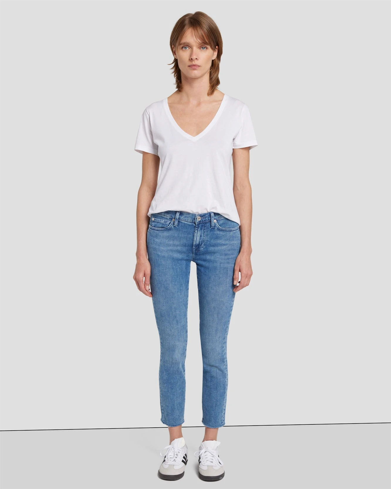 7 For All Mankind Left Hand Roxanne Ankle In Vive 3 7 For All Mankind Left Hand Roxanne Ankle In Vive