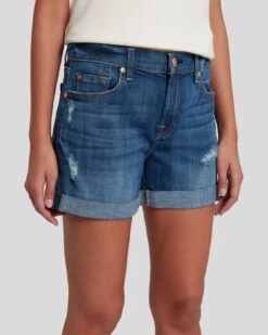 7 For All Mankind Broken Twill Mid Roll Short In Vanity Destroy -7 For All Mankind 7U21067 BTL 3