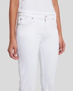 7 For All Mankind Slim Illusion Kimmie Straight In Luxe White -7 For All Mankind 7U301399 SMW 3