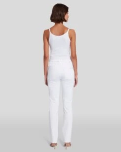 7 For All Mankind Slim Illusion Kimmie Straight In Luxe White -7 For All Mankind 7U301399 SMW 4