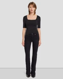 7 For All Mankind Kimmie Bootcut In Black Rose