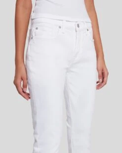 7 For All Mankind Broken Twill Josefina In White -7 For All Mankind 7U303445 BTW 3