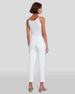 7 For All Mankind Broken Twill Josefina In White -7 For All Mankind 7U303445 BTW 4
