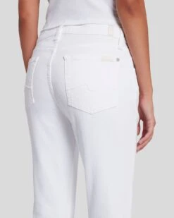 7 For All Mankind Broken Twill Josefina In White -7 For All Mankind 7U303445 BTW 5