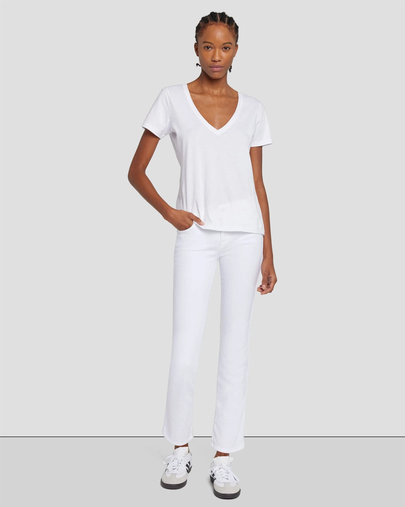 7 For All Mankind Kimmie Cropped Straight In Clean White 3 7 For All Mankind Kimmie Cropped Straight In Clean White