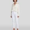 7 For All Mankind Roxanne Ankle With Raw Hem In White Fashion -7 For All Mankind 7U324616 WHT 1