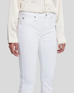7 For All Mankind Roxanne Ankle With Raw Hem In White Fashion 10 7 For All Mankind Roxanne Ankle With Raw Hem In White Fashion -7 For All Mankind 7U324616 WHT 3