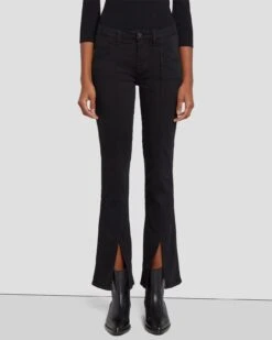 7 For All Mankind Slim Illusion Kimmie Straight In Black -7 For All Mankind 7U343526 SIB 0502 F