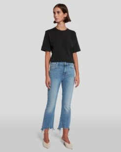 7 For All Mankind High Waist Slim Kick With Long Side Hem And Destroy In Sloane Vintage -7 For All Mankind 7U352594 SVH 1