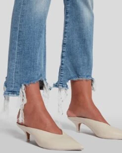 7 For All Mankind High Waist Slim Kick With Long Side Hem And Destroy In Sloane Vintage -7 For All Mankind 7U352594 SVH 3