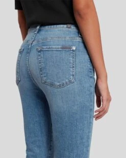 7 For All Mankind High Waist Slim Kick With Long Side Hem And Destroy In Sloane Vintage -7 For All Mankind 7U352594 SVH 5
