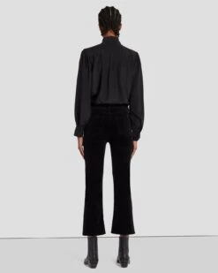 7 For All Mankind Velvet High Waist Slim Kick In Black -7 For All Mankind 7U352V65 BLK 4