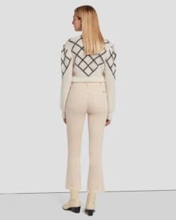 7 For All Mankind Velvet High Waist Slim Kick In Tapioca -7 For All Mankind 7U352V65 TAP 4