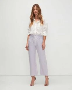7 For All Mankind 29 7 For All Mankind Easy Straight Ankle With Cut Hem In Lavender
