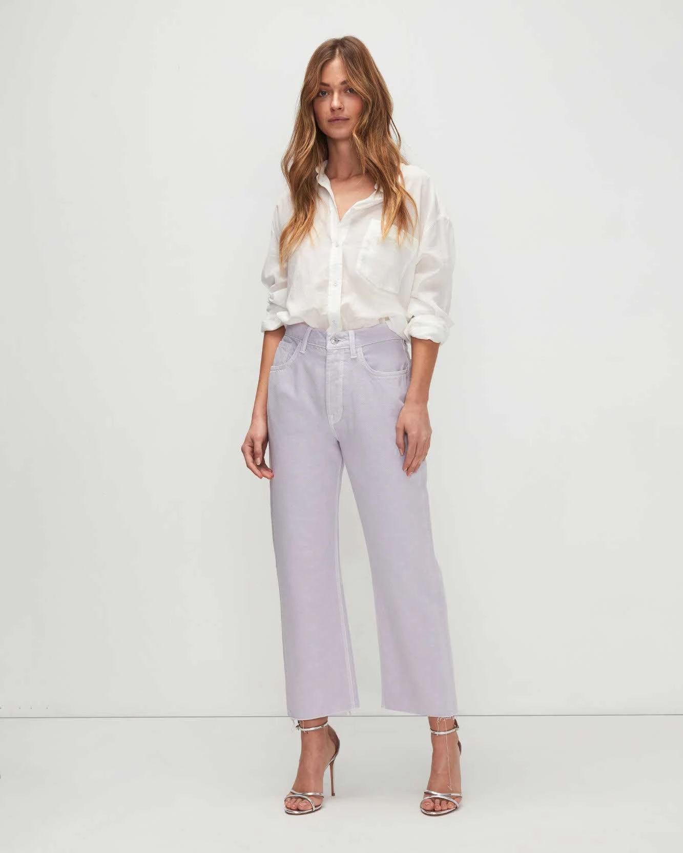 7 For All Mankind Easy Straight Ankle With Cut Hem In Lavender 3 7 For All Mankind Easy Straight Ankle With Cut Hem In Lavender