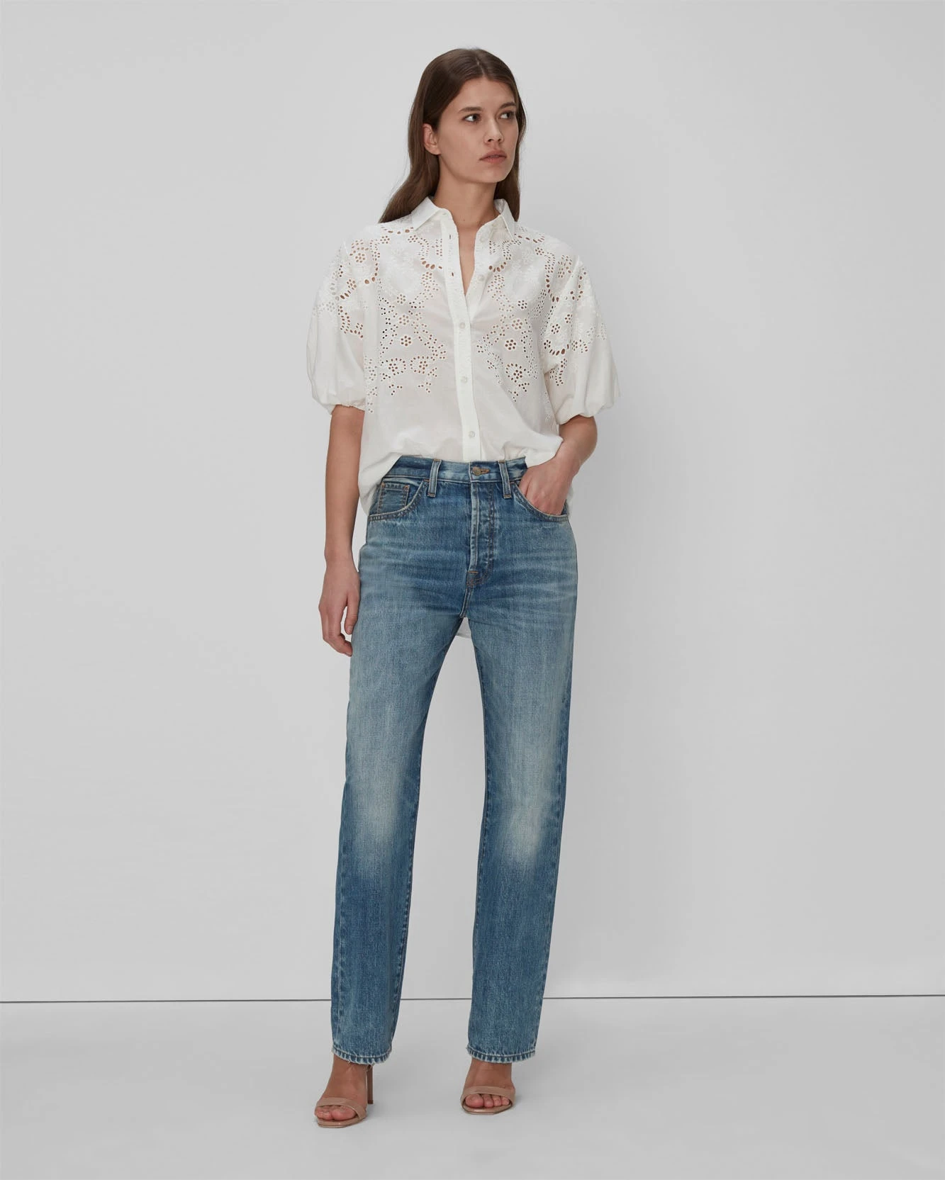 7 For All Mankind Easy Straight Star Panel In Palma Rosa 3 7 For All Mankind Easy Straight Star Panel In Palma Rosa