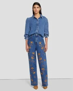 7 For All Mankind The Jennifer 90s Baggy Jean In Explorer 13 7 For All Mankind The Jennifer 90s Baggy Jean In Explorer -7 For All Mankind 7U422C10 EP1 6