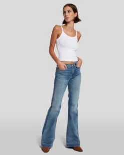 7 For All Mankind Tailorless Dojo In Distressed Authentic Light -7 For All Mankind 7U45144A DLU 6