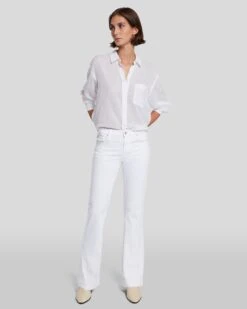 7 For All Mankind Slim Illusion Tailorless Dojo In Luxe White