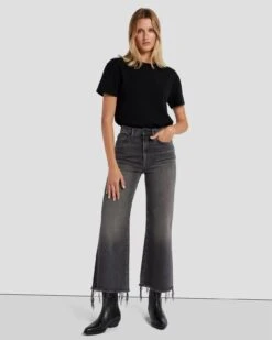 7 For All Mankind Luxe Vintage Ultra High Rise Cropped Jo In Courage