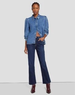 7 For All Mankind Broken Twill High Waist Slim Kick In Calix -7 For All Mankind 7U500067 CL6 6