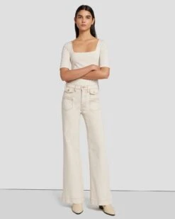 7 For All Mankind Modern Dojo In Ecru -7 For All Mankind 7U533D18 EC2 6