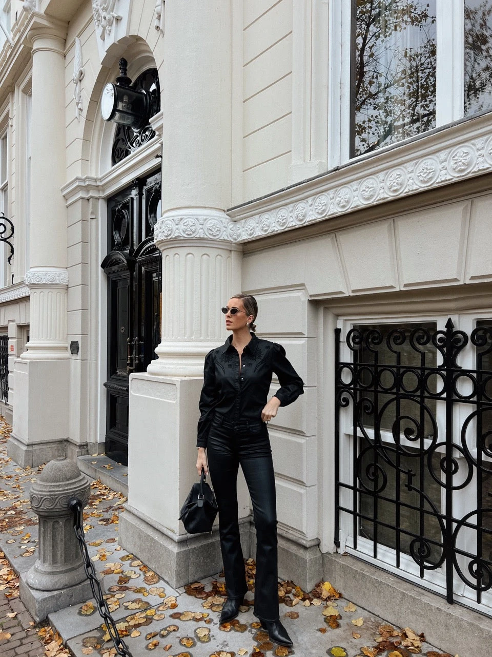 7 For All Mankind Tailorless Ultra High Rise Skinny Boot In Coated Black 4 7 For All Mankind Tailorless Ultra High Rise Skinny Boot In Coated Black - Image 2