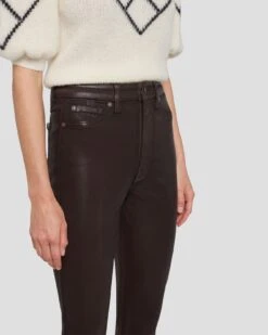 7 For All Mankind Tailorless UHR Skinny Boot In Coated Chocolate -7 For All Mankind 7U633752 CHO 3