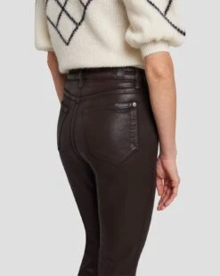 7 For All Mankind Tailorless UHR Skinny Boot In Coated Chocolate -7 For All Mankind 7U633752 CHO 5