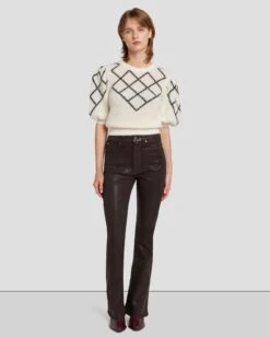 7 For All Mankind Tailorless UHR Skinny Boot In Coated Chocolate -7 For All Mankind 7U633752 CHO 6