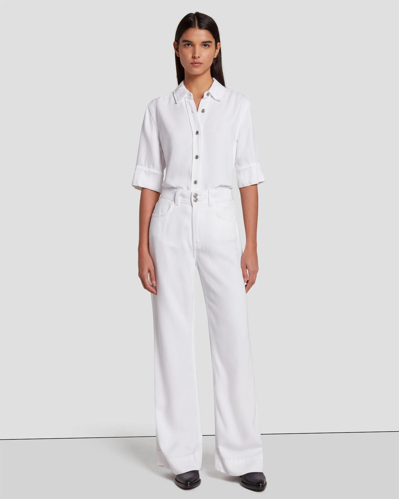 7 For All Mankind Tailorless Denim Lustre Modern Dojo In Brilliant White 5 7 For All Mankind Tailorless Denim Lustre Modern Dojo In Brilliant White - Image 3