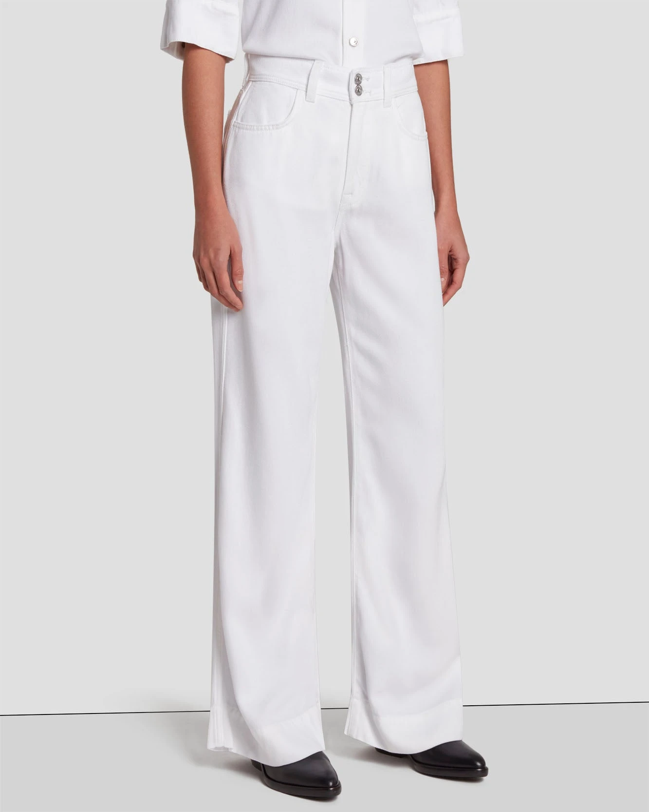 7 For All Mankind Tailorless Denim Lustre Modern Dojo In Brilliant White 4 7 For All Mankind Tailorless Denim Lustre Modern Dojo In Brilliant White - Image 2