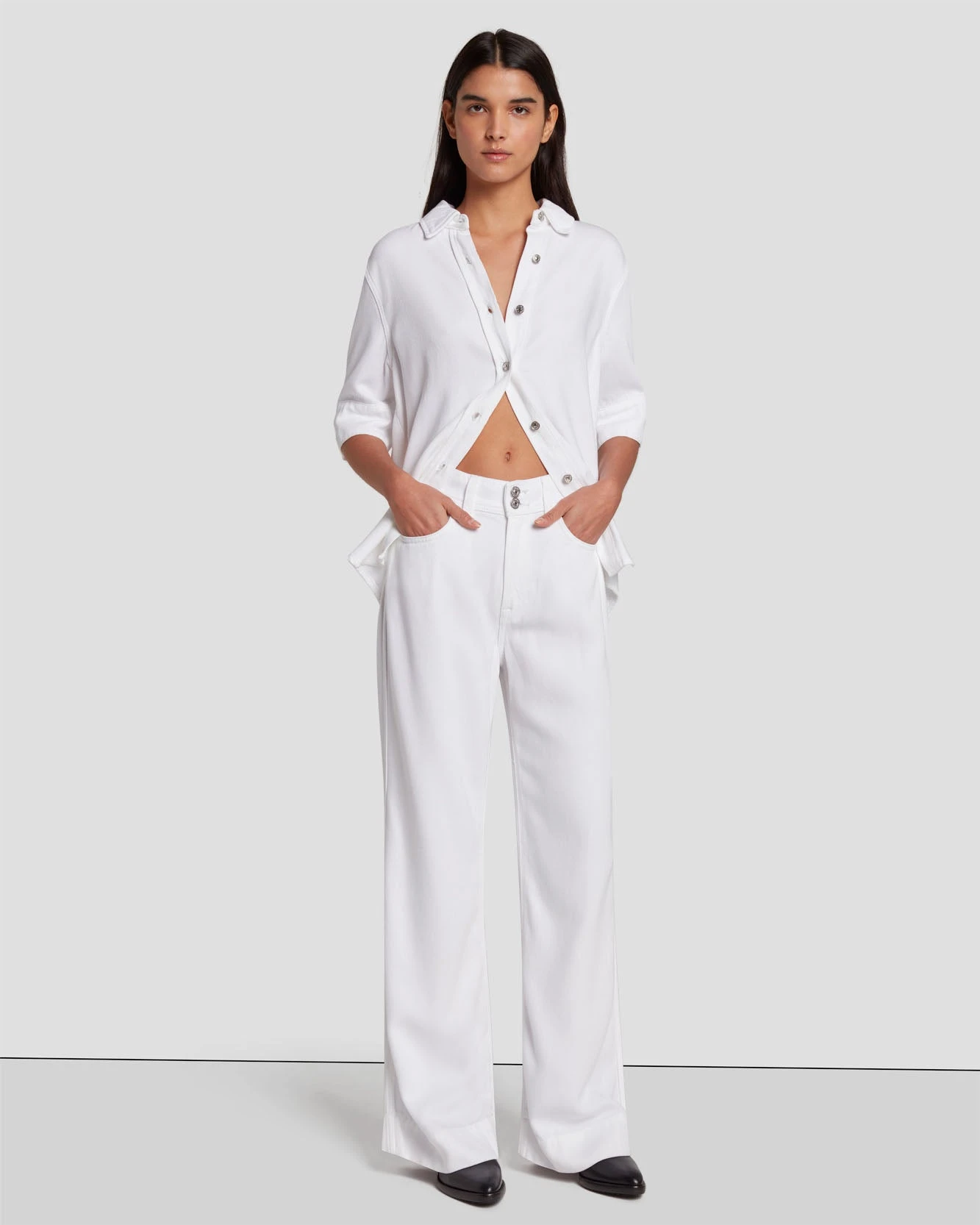 7 For All Mankind Tailorless Denim Lustre Modern Dojo In Brilliant White 3 7 For All Mankind Tailorless Denim Lustre Modern Dojo In Brilliant White