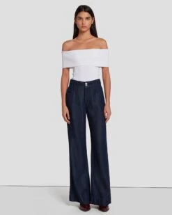 7 For All Mankind Tailorless Denim Lustre Dojo Trouser In Dark Rinse