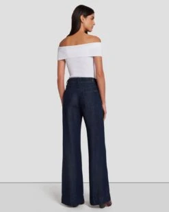7 For All Mankind Tailorless Denim Lustre Dojo Trouser In Dark Rinse -7 For All Mankind 7U638C86 DR3 4