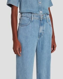 7 For All Mankind Tailorless Denim Lustre Modern Dojo In Volcan Blue -7 For All Mankind 7U638C86 VCB 3